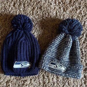NFL Seahawks Navy and Gray Beanie Duo